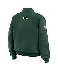 Wear by Erin Andrews Women's Green Green Bay Packers Patch Full-Zip Bomber Jacket