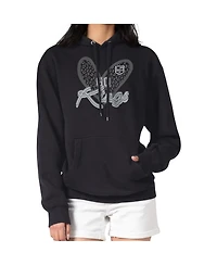 G-iii 4Her by Carl Banks Women's Black Los Angeles Kings Animal Print Heart Fleece Pullover Hoodie
