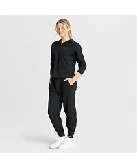 Fanatics Women's Black Pittsburgh Penguins Authentic Pro Road Tri-Blend Quarter-Zip Hoodie