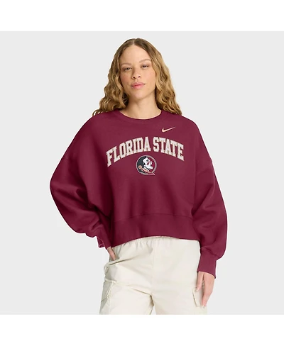 Nike Women's Garnet Florida State Seminoles Oversized Phoenix Arch Pullover Sweatshirt