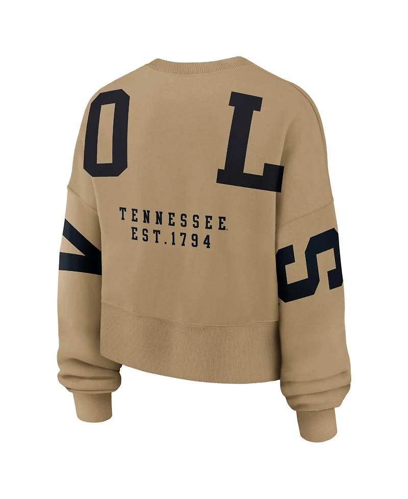 Nike Women's Tan Tennessee Volunteers Oversized Phoenix 2-Hit Pullover Sweatshirt