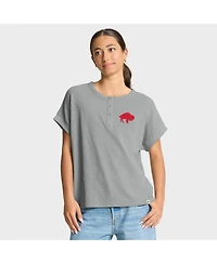 Fanatics Women's Heather Gray Buffalo Bills Oversized Hometown Premium Henley Shirt