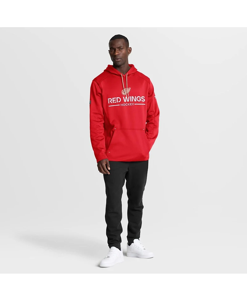 Fanatics Men's Red Detroit Wings Authentic Pro Centennial Rink Hoodie