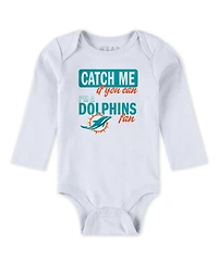 Wear by Erin Andrews Baby Boys and Girls Newborn 3-Piece Miami Dolphins Turn Me Around Bodysuits Pant Set