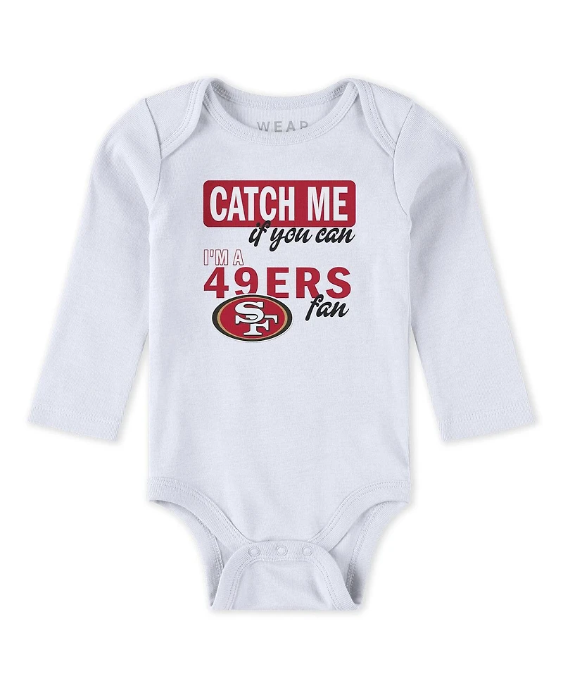 Wear by Erin Andrews Baby Boys and Girls Newborn 3-Piece San Francisco 49ers Turn Me Around Bodysuits Pant Set