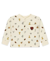 Wear by Erin Andrews Baby Boys and Girls 2-Piece Cream Chicago Bears Waffle-Knit Sleep Set
