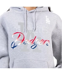 G-iii 4Her by Carl Banks Women's Heather Gray Los Angeles Dodgers Shadow Logo Graphic Pullover Hoodie