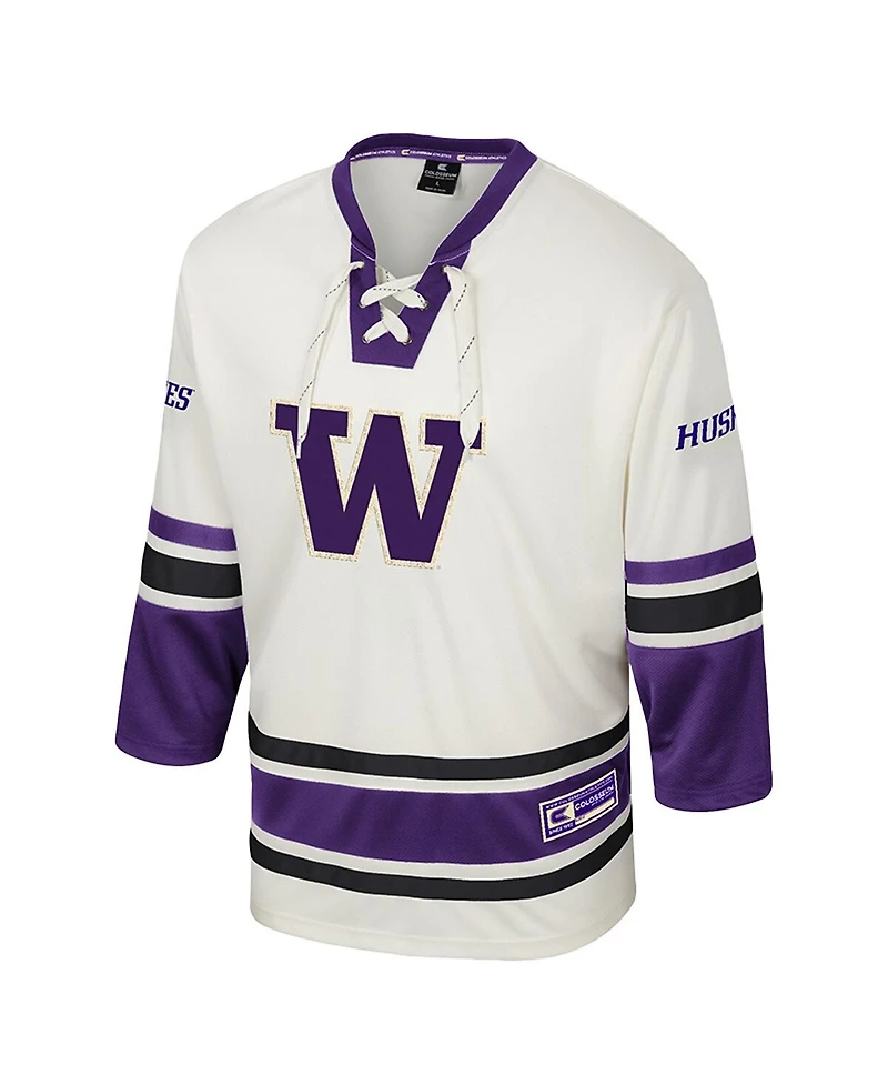 Colosseum Men's Cream Washington Huskies Puck Proud Fashion Hockey Jersey