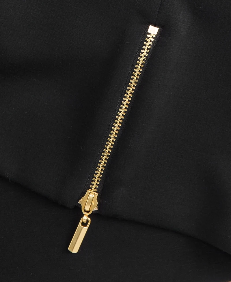 I.n.c. International Concepts Petite Mock-Neck Zip-Front Top, Macy's Exclusive