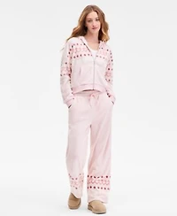 Sincerely Jules Fleece Zippered Hoodie Wide Leg Pants