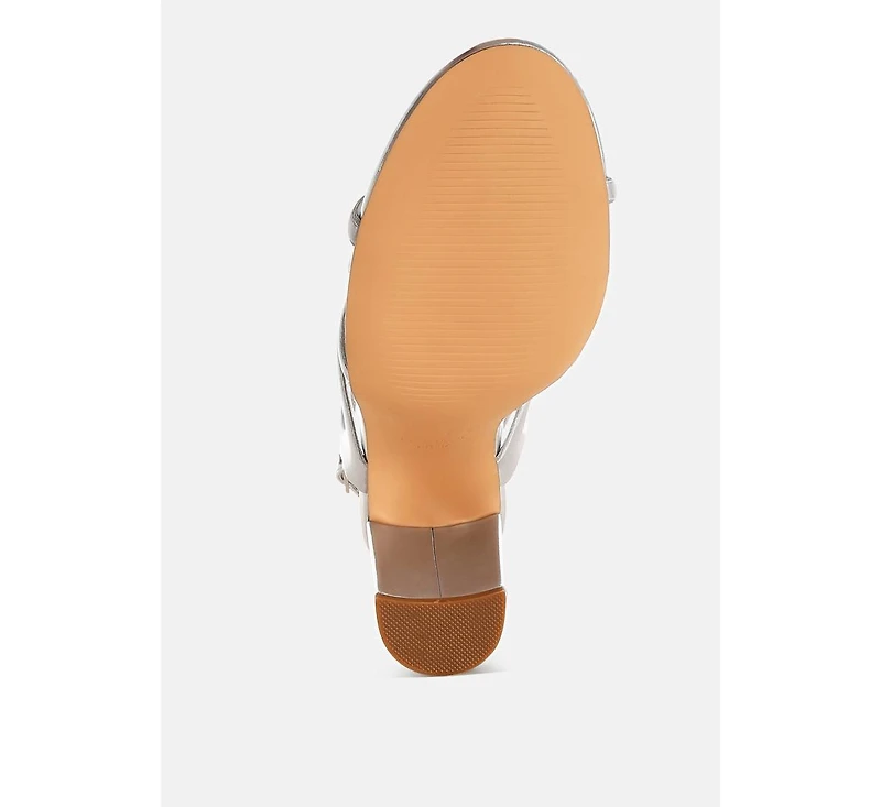 Ryzah Metallic Cut Out Chain Sandals