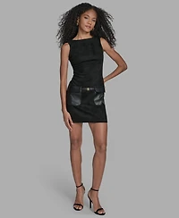 Bcbg Women's Sleeveless Boat Neck Dress