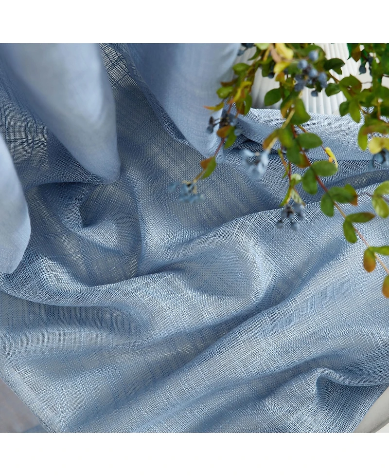 Hlc.me Abbey Faux Linen Textured Semi Sheer Privacy Sun Light Filtering Transparent Window Grommet Curtain Panels