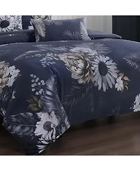 Bebejan Forget Me Not Bedding 100% Cotton Sateen 5 Piece Reversible Queen Comforter Set