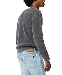 Buffalo David Bitton Men's Washy Textured Knit Crewneck Sweater