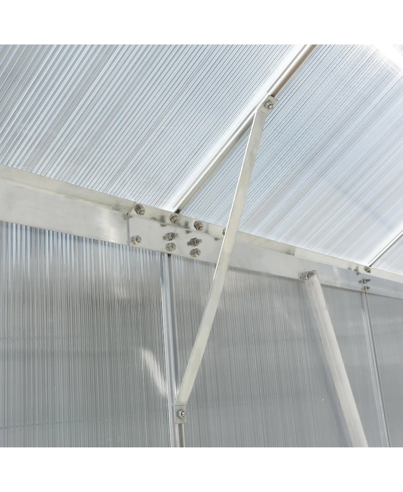 Streamdale Furniture Aluminum Frame Greenhouse with Polycarbonate Panels and Roof Vent