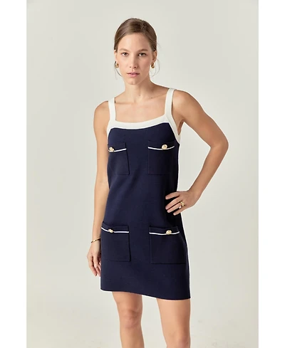 English Factory Women's Knit Mini Dress With Pockets