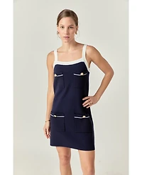 English Factory Women's Knit Mini Dress With Pockets
