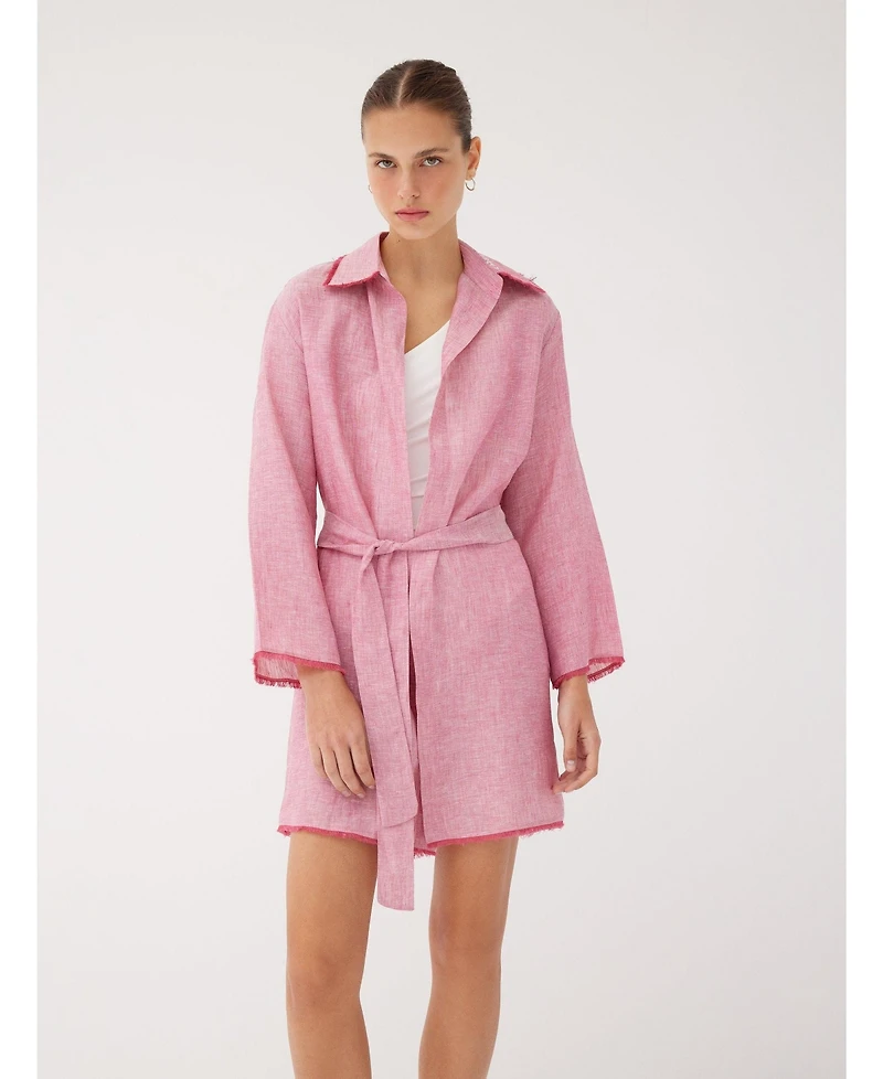Labeca London Women's Short Linen Mini Kaftan