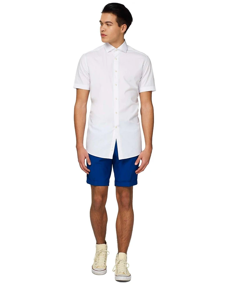 OppoSuits Men's Shirt Short Sleeve White Knight