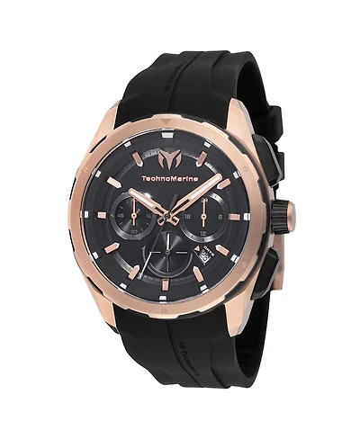 Technomarine Men's Tm-318102 Ocean Quartz Chronograph Black Dial Watch