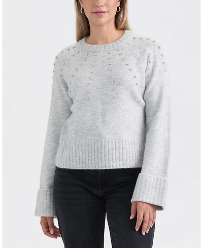 Ellen Tracy Women's Embellished Raglan Sleeve Sweater