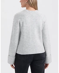 Ellen Tracy Women's Embellished Raglan Sleeve Sweater