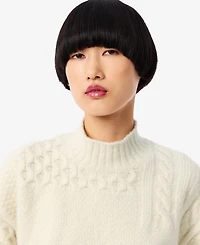 Lacoste Usa Women's Mock Neck Knit Sweater