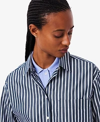 Lacoste Usa Women's Striped Oversized Shirt