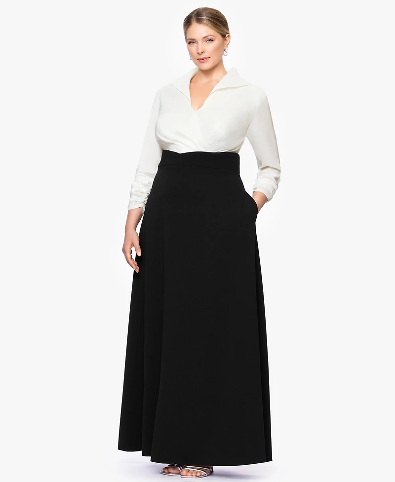 Betsy & Adam Plus Long Sleeve Sheath Dress