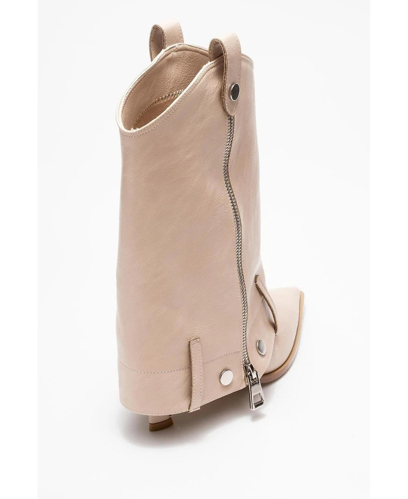 Prologue Shoes Lola Zip Pointed Toe Heel Boot (Women)