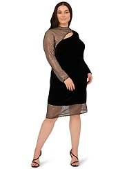 Adrianna Plus Mock Neck Mini Dress