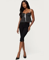 Edikted Women's Contrast Polka Dot Cupped Chiffon Top