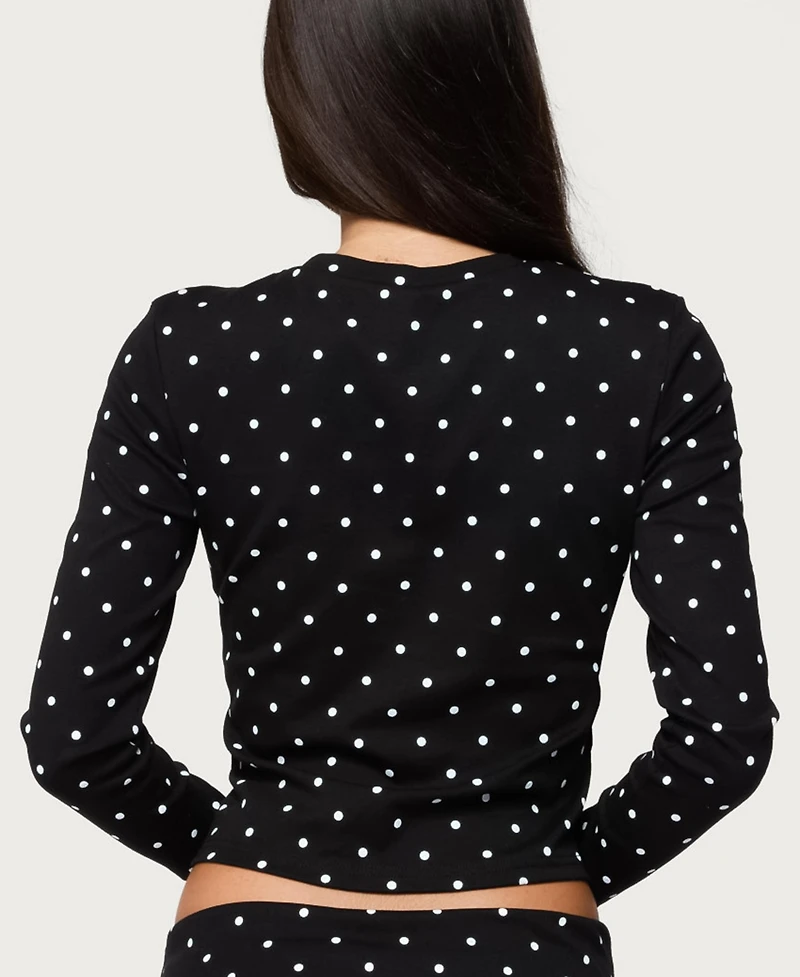 Edikted Women's Daliya Polka Dot Long Sleeve Top