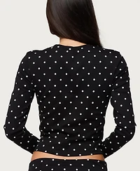 Edikted Women's Daliya Polka Dot Long Sleeve Top