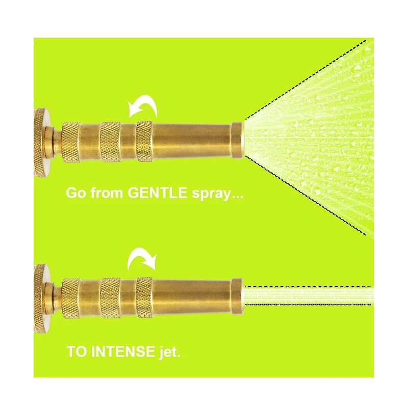 Twinkle Star Solid Brass Heavy Duty Adjustable Twist Hose Nozzle Jet Sweeper