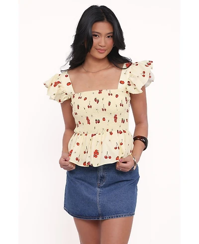 Petal and Pup Remira Smocked Ruffle Top