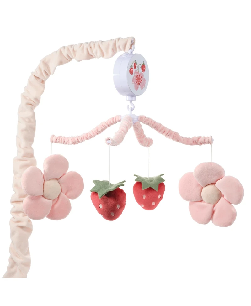 Bedtime Originals Flower Power Strawberry Musical Baby Crib Mobile Soother Toy