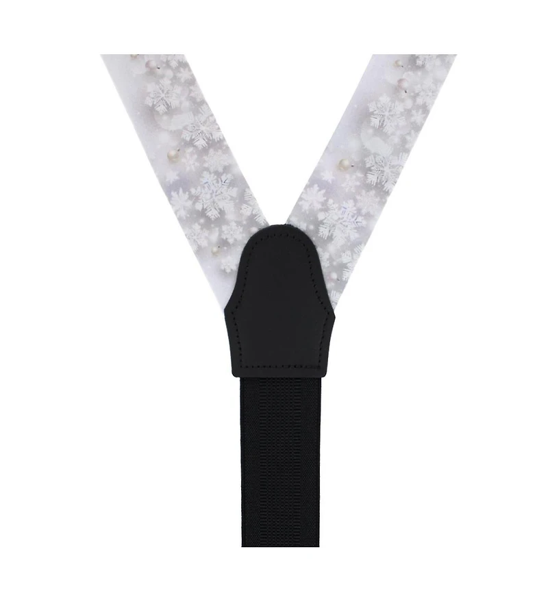 Trafalgar Men's Jack's Frosty Winter Wonderland Silk Holiday Button End Suspenders