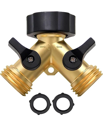Twinkle Star Garden Hose Splitter 2 Pack Y Connector Brass Adapter