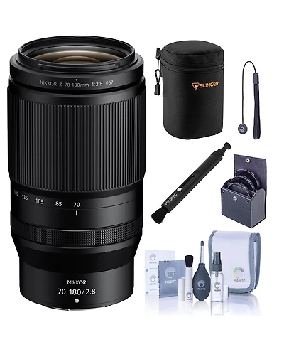 Nikon Nikkor Z 70-180mm f/2.8 Lens, Bundle with Medium Lens Case, 67mm Filter Kit, Lens Pen Lens Cleaner, Cleaning Kit and Lens Cap Tether