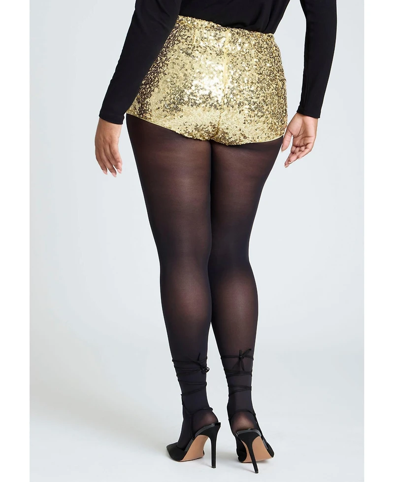 Eloquii Women's Plus Sequin Hot Short