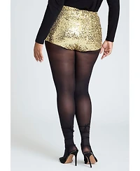 Eloquii Women's Plus Sequin Hot Short
