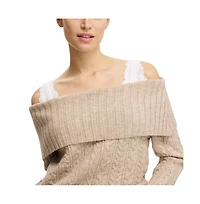Cotton On Women's Fluffy Cable Off Shoulder Knit