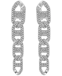 Guess Glass Stone Chain Link Drop Earrings (also in Silver-Tone)