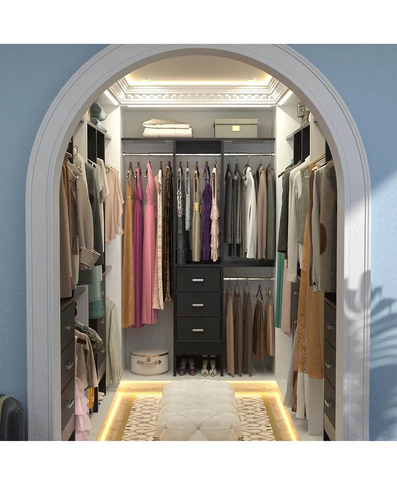 Aheaplus 4FT Small Closet Organizer with Fabric Drawers
