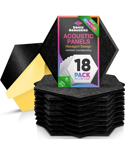 Sonic Acoustics Acoustic Panels 18-Pack Soundproof Wall Sound Absorbing