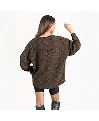 Gameday Couture Women's Brown Florida State Seminoles Leopard Oversized Sweatshirt