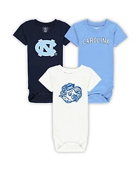 Wes & Willy Baby Boys and Girls 3-Pack North Carolina Tar Heels Bodysuit Set