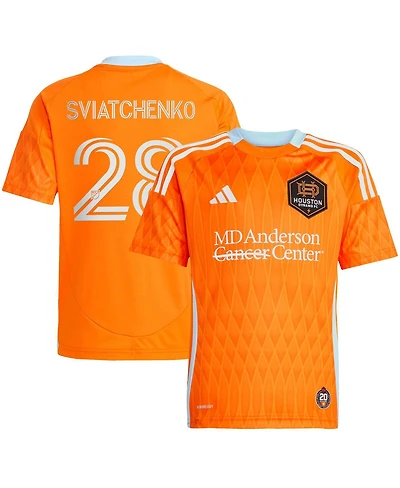 Adidas Big Boys and Girls Erik Sviatchenko Orange Houston Dynamo Fc 2025 Season 20 Replica Player Jersey